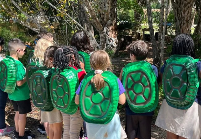 Environmental Learning Center children with backpacks